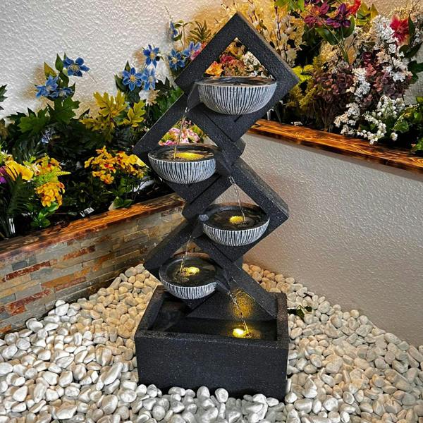 Tranquillity Water Features Diamond Pouring Bowls Contemporary Water Feature