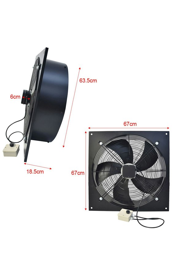 Living and Home Ventilation Wall-Mounted Exhaust Axial Fan 24-inch