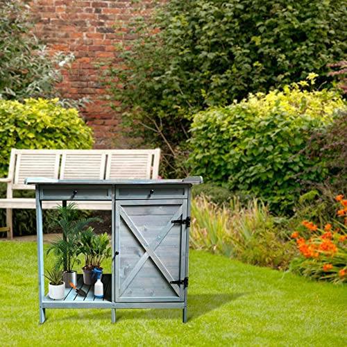 HYGRAD BUILT TO SURVIVE Large Wooden Potting Bench with Drawers & Cabinet | HYGRAD®