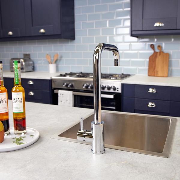 Top-Fix | Vito Square Neck Style Kitchen Mixer Tap | Polished Chrome Finish