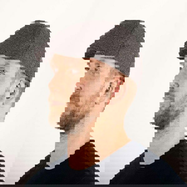 Heritage Traditions Herringbone Tweed Panel Flat Cap