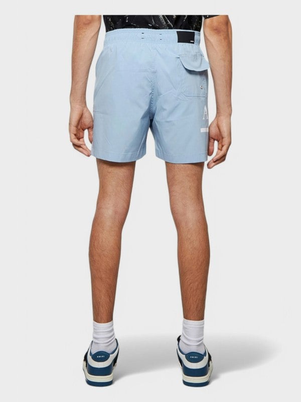 Amiri Ma Bar Logo Swimtrunk Dusty Blue - Supplied FashionAmiri