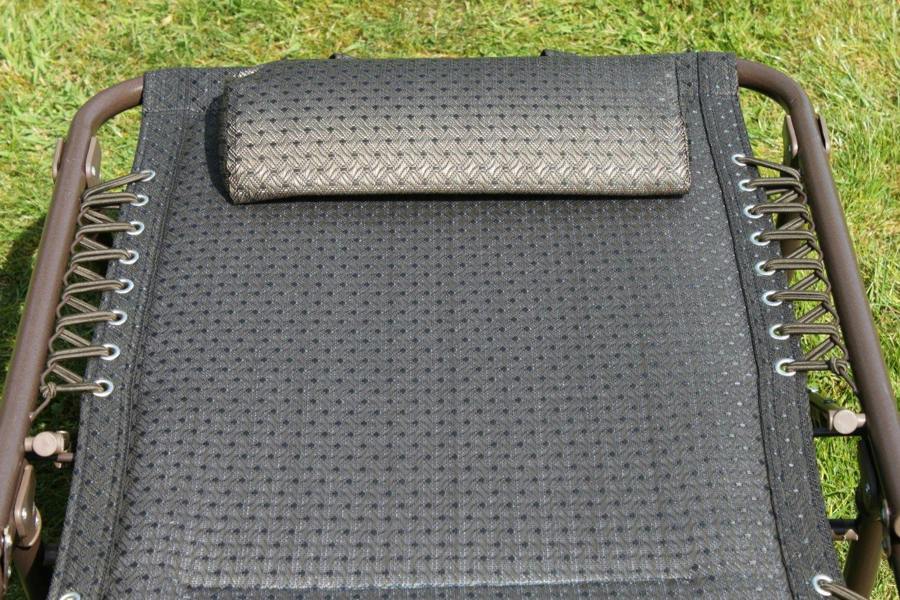 The Garden Marketplace Luxury Padded Lay Flat Garden Sun Lounger in Brown Tweed Weatherproof Textoline