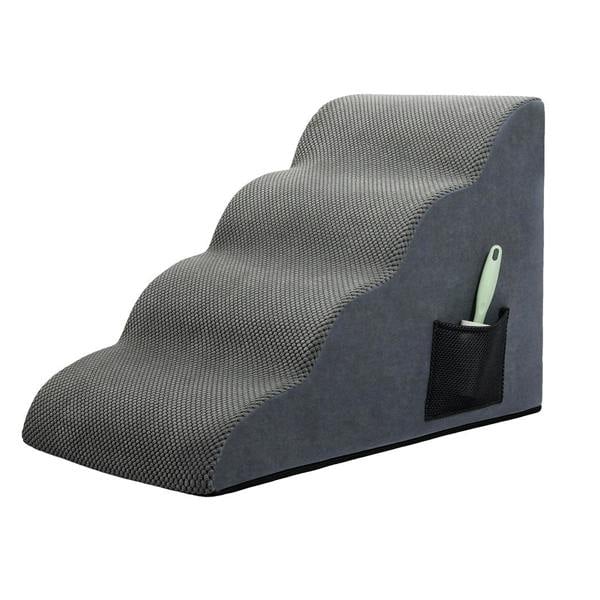 Skylos Dog Ramp Pet Stairs for Bed Sofa Small Senior Injured Dog 4 Step Washable
