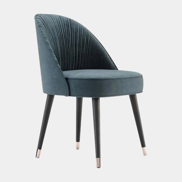 Domkapa Matilda Pleated Luxury Dining Chair with Curved Backrest