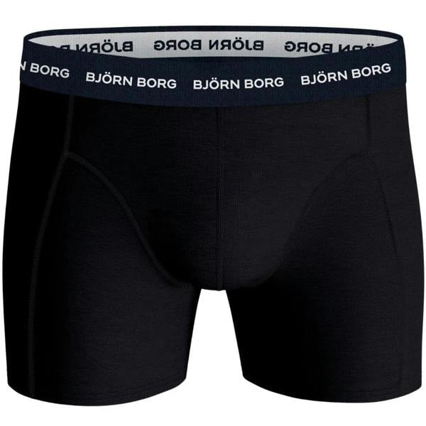 Bjorn Borg 3-Pack Contrast Waistband Boxer Briefs, Black w/ red/blue/navy