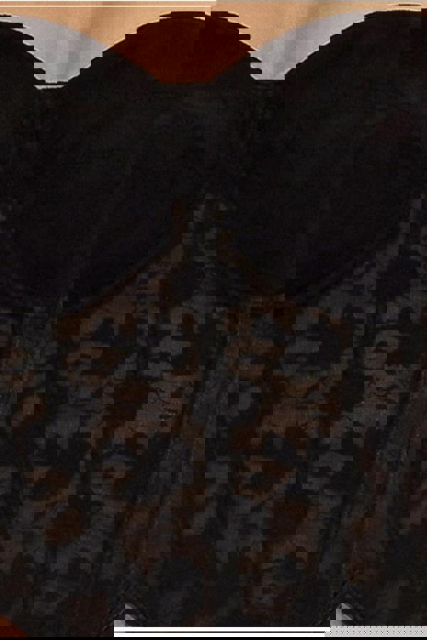 Textured Floral Mesh Corset T254