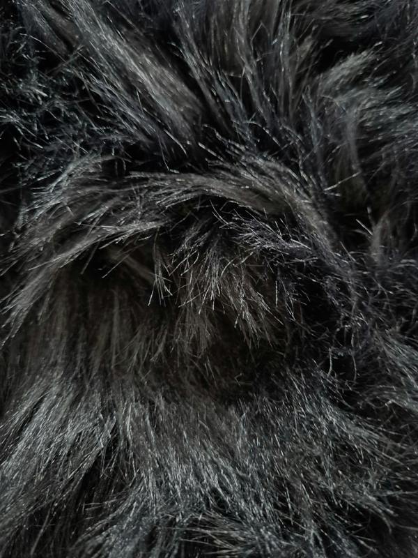 Faux Rabbit Fur Rug Black 60x90cm