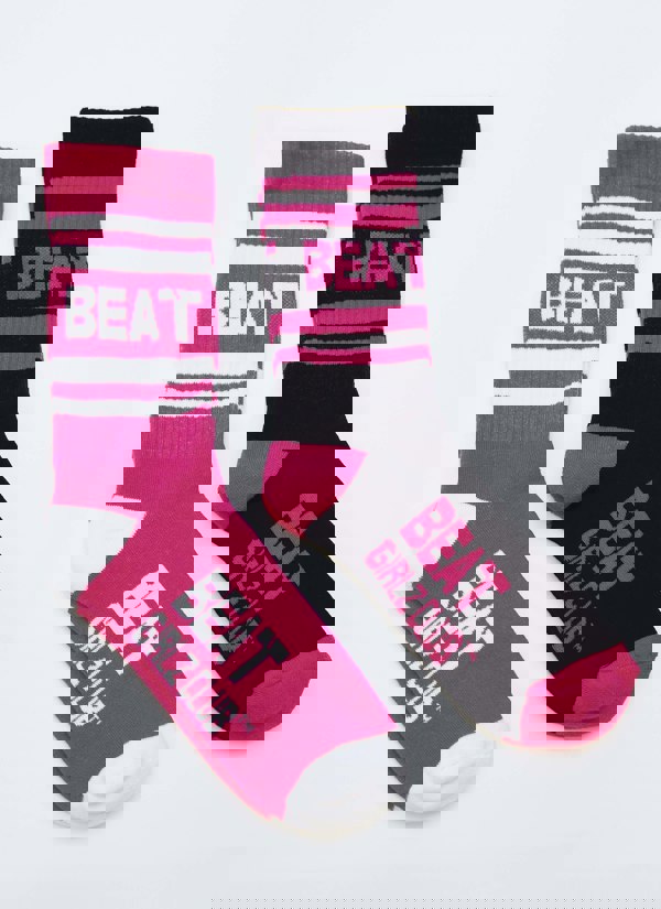 Beat Girlz Club Beat Girlz Twin Pack Sports Socks - Black/Pink