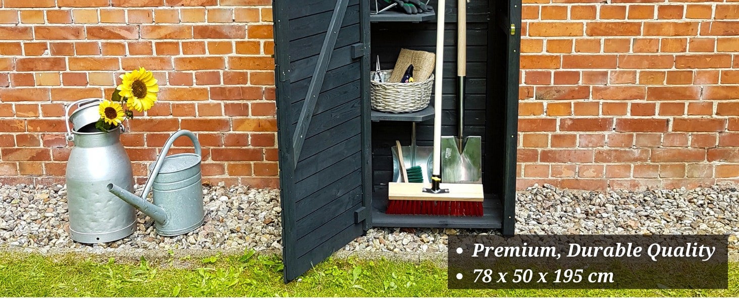 Promex Deluxe Anthracite Shed Store Apex Roof Tool Storage Shed with door