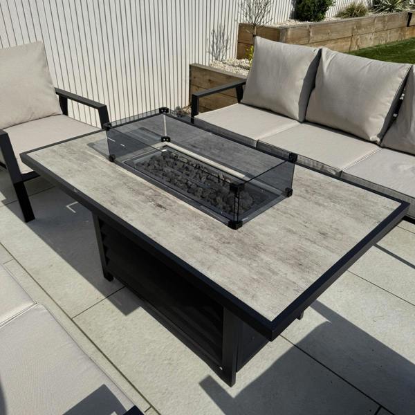 DS Living Aluminium Beige Firepit Sofa Set Beige
