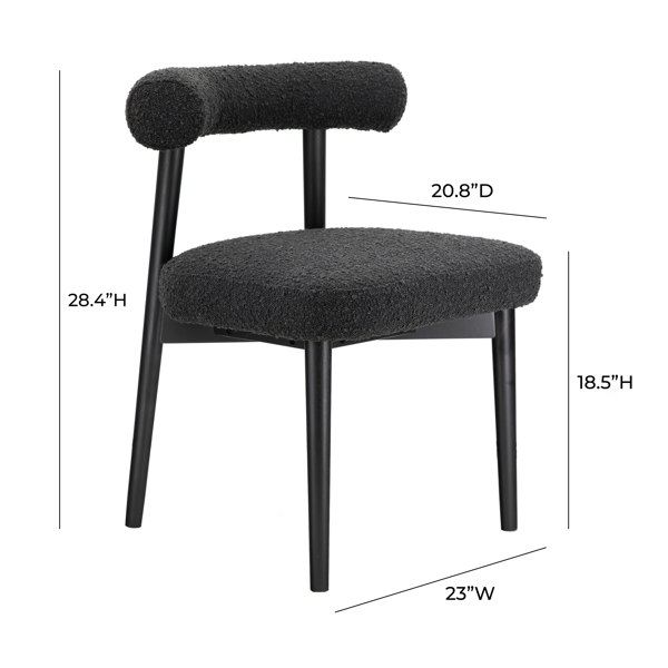 Furniture Edit Spara Black Boucle Side Dining Chair