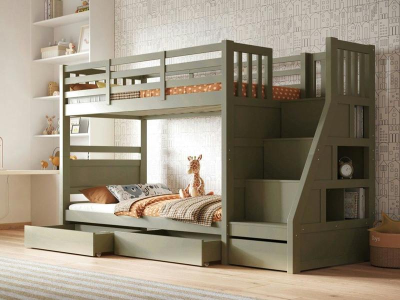 Lunar Staircase Bunk Bed with Storage