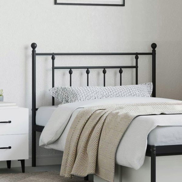 Berkfield Metal Headboard Black 107 cm