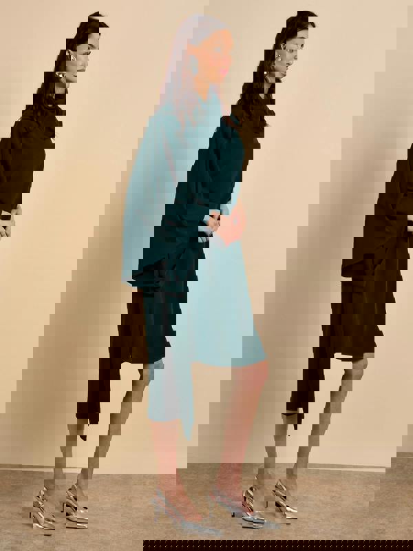 GWD Rosalie Asymmetric Green Knee Length Dress