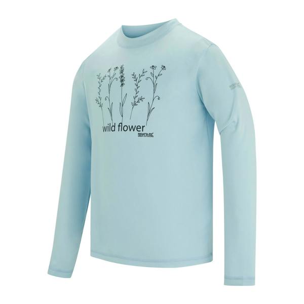 Regatta Childrens/Kids Alvarado Wild Flowers Long-Sleeved T-Shirt - Skyway - 