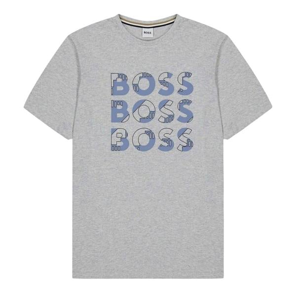Boss Childrens/Kids Logo Cotton Crew Neck Regular T-Shirt - Grey - 