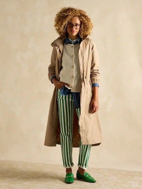 Joules HENSLEY Womens Longline Coat Tan Brown