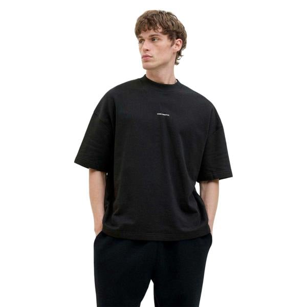 Jack And Jones Mens Logo Crew Neck Sweatshirt - Black - 