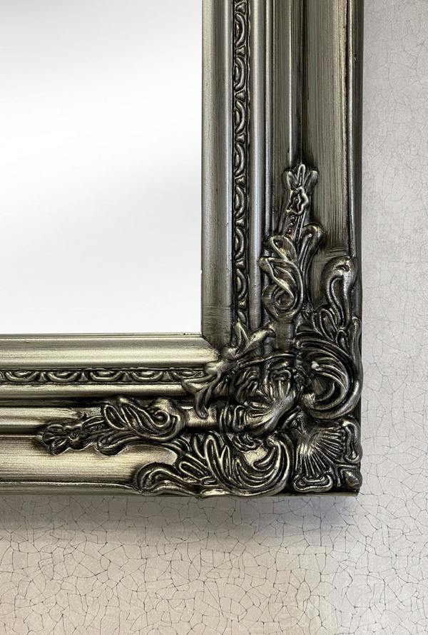 Downton Interiors Antique Silver Wood Frame Wall Mirror 73cm x 63cm
