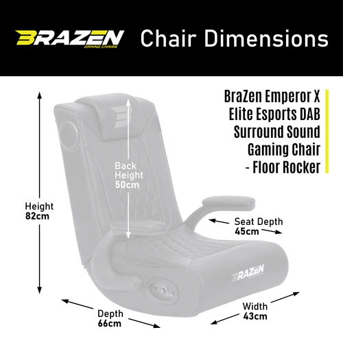 BraZen Emperor X 2.1 Elite Esports DAB Surround Sound Gaming Chair Floor Rocker
