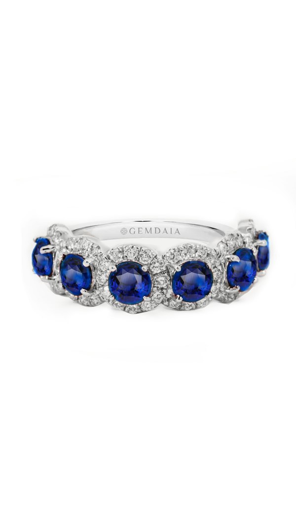 Gemdaia Stellar Medley Ring: Sapphire & Diamonds