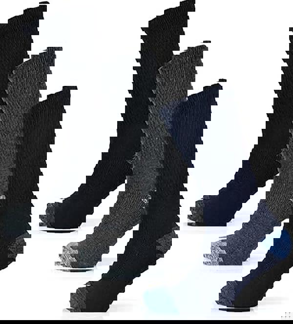 KAV Men Six Pairs Big Foot Crew Socks - Cushion Comfort Breathable Heel and Toe Protection - Extra Thick Mens Sock for Boot, Mechanic, Builder, Worker