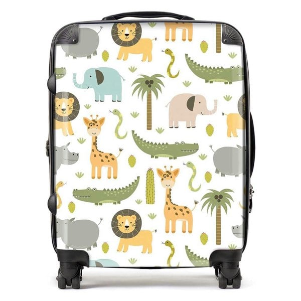 Warren Reed Cute Safari Animals Suitcase