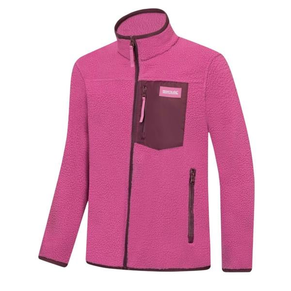 Regatta Childrens/Kids Frankie Colour Block Fleece Jacket - Violet Fig - 