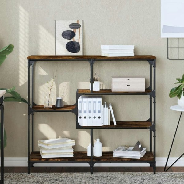 Berkfield Console Table Smoked Oak 103x32x95 cm Engineered Wood