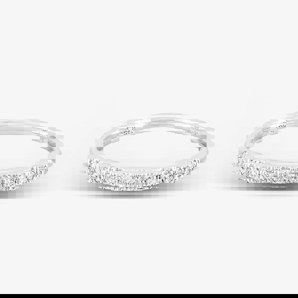 T. H. Baker 9ct White Gold 0.08ct Diamond Pavé Set Half Eternity Ring TH014835R