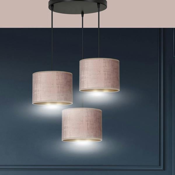 Emibig HILDE Pendant lamp 3 x E27 Black with Pink Shade