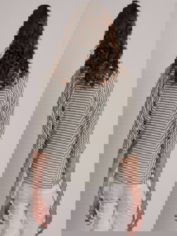 VIZ-A-VIZ Stripe Batwing Sleeve Top