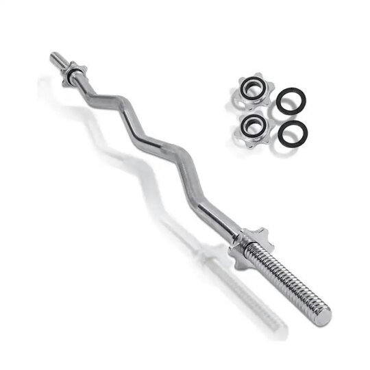 Havendro EZ Curl Spinlock Barbell Weightlifting Bar Gym Weight Lifting