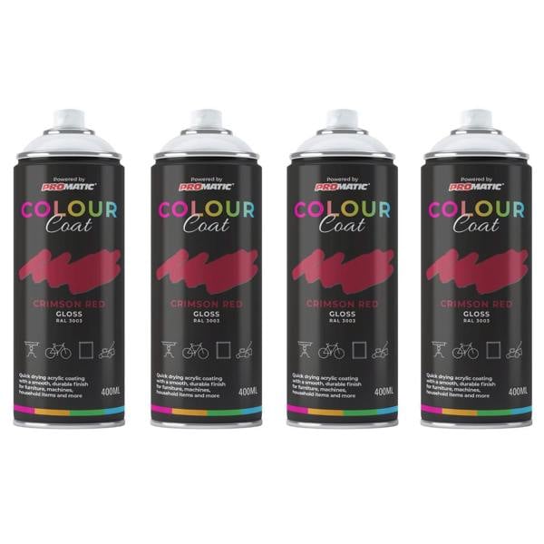 Colour Coat 4X Crimson Red RAL 3003 Gloss Spray Paint 400ml