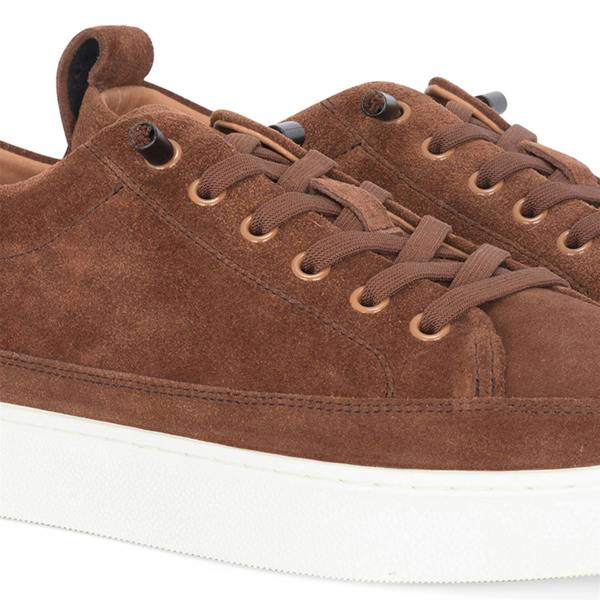 Justin Reess Mens Brown Suede Leather Trainers Sneakers - Josh