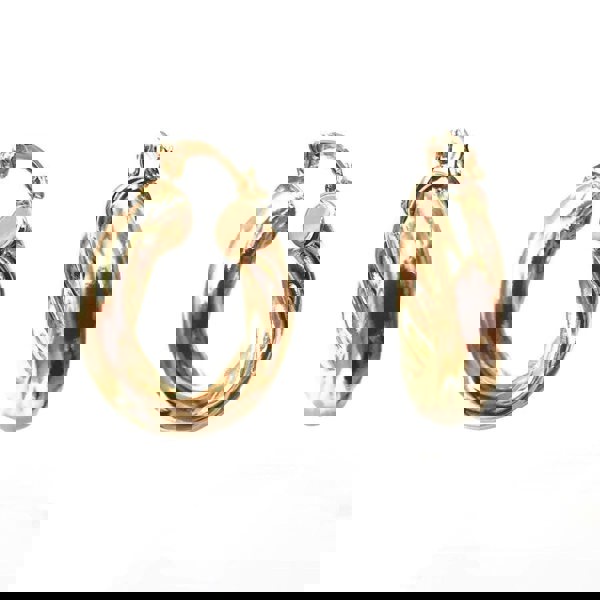 18k Gold Brush Hoop Earrings