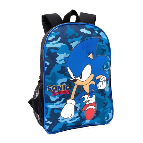 Sonic The Hedgehog Camo Backpack Set - Blue/Black