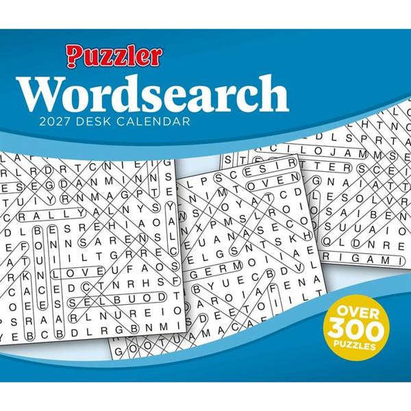 Wordsearch, Puzzler Desk Calendar 2027, Desk Calendars, Day To View, Entertainment, Gift