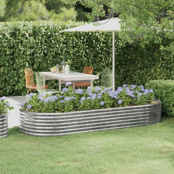 Berkfield Garden Raised Bed Powder-coated Steel 249x100x36 cm Silver