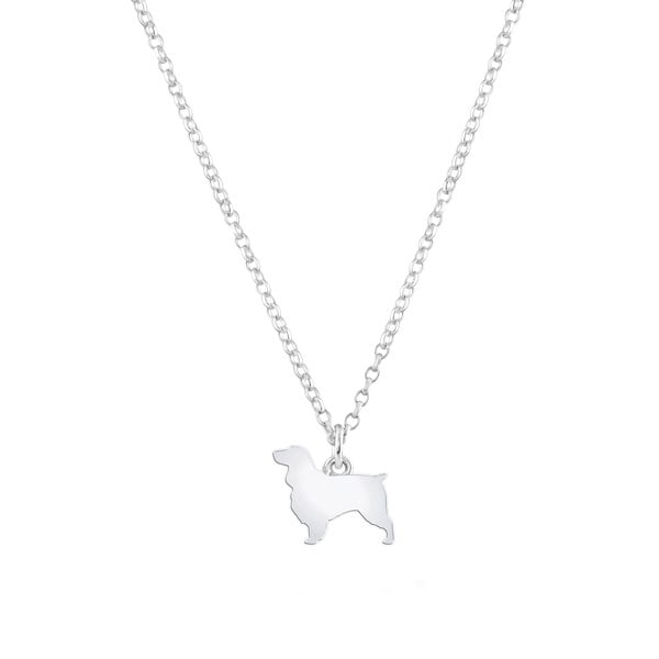 Mylee London Field Spaniel Silhouette Silver Necklace - Personalised