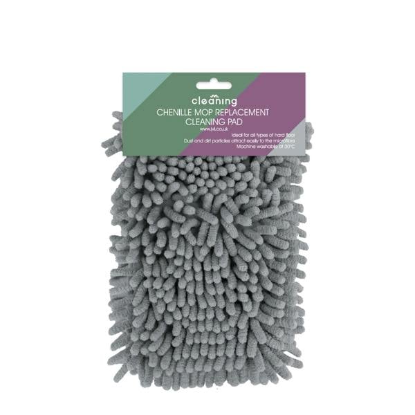 JVL Extendable Chenille Mop With 2 Replacement Heads - Grey