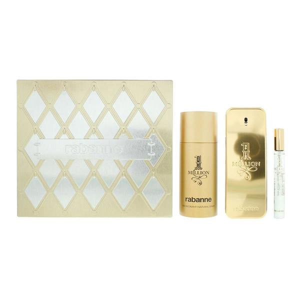 Paco Rabanne 1 Million 3 Piece Gift Set: Eau De Toilette 100ml - Eau De Toilette 10ml - Deodorant Spray 150ml