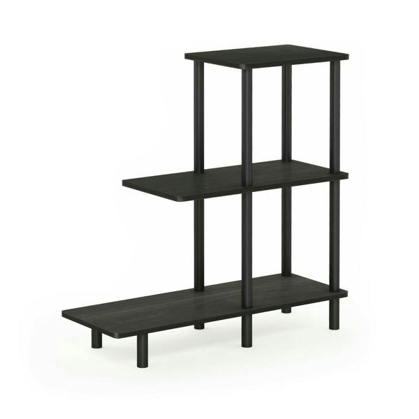 WALPLUS Turn N Tube | Modern Furniture Piece for Stylish and Functional Home Use | 3 Tier Sofa Side Table Tall, Espresso/Black