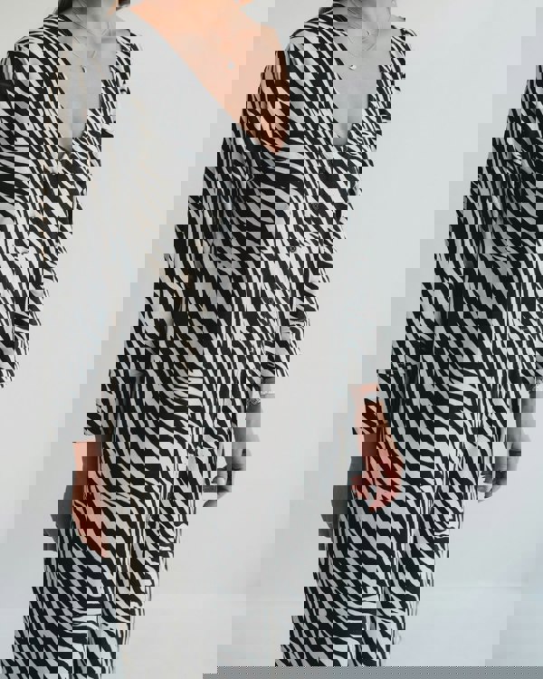 Mai Multicolour Zebra Streak Print V- Neck Jumpsuit- image 3