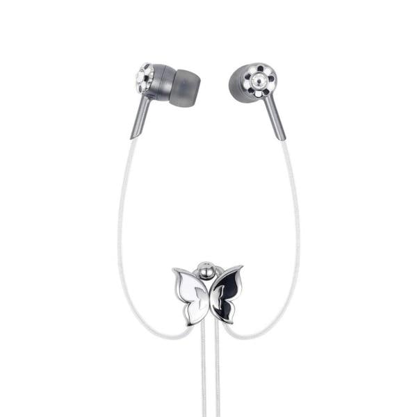 View Quest Viewquest Intelligent Jewellery Black & White Flowers In Ear Earphones