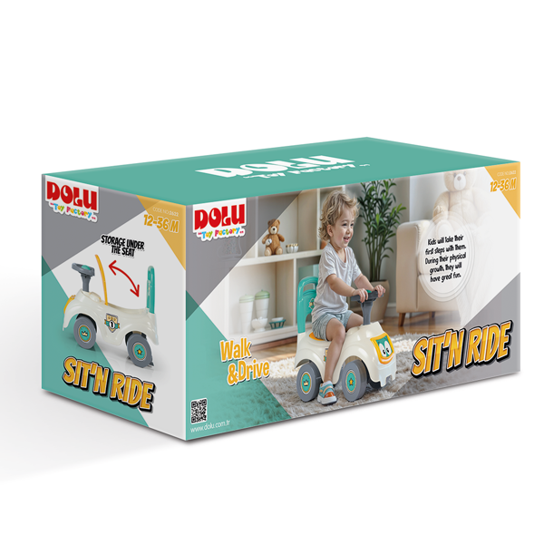 Dolu Sit 'n' Ride Car - White