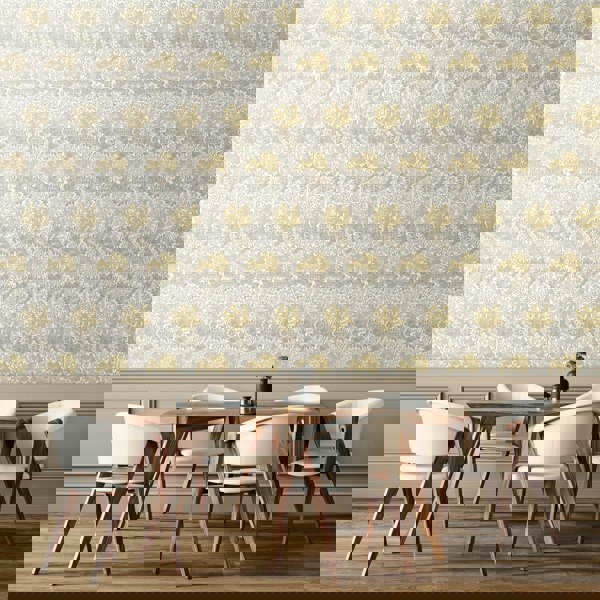 Hoopla Walls Chrysanthemum  - Natural Stone 10m Wallpaper