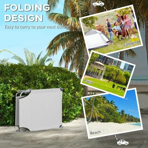 Bobobiy Outdoor Foldable Sun Lounger Set of 2, Light Grey