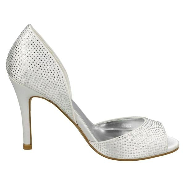 Anne Michelle Ladies Anne Michelle Diamante Peep Toe High Heels